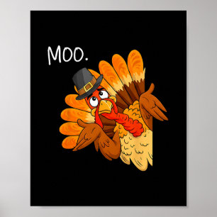 Poster Dindon Moo Drôle de Costume de Thanksgiving Hommes