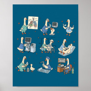 Poster Dindon respiratoire thérapeute pulmonaire drôle