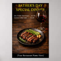 Dîner au steak à l'aquarelle pour la Fête des Père