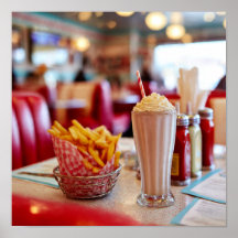 Diner classique - Milkshake & Fries Table