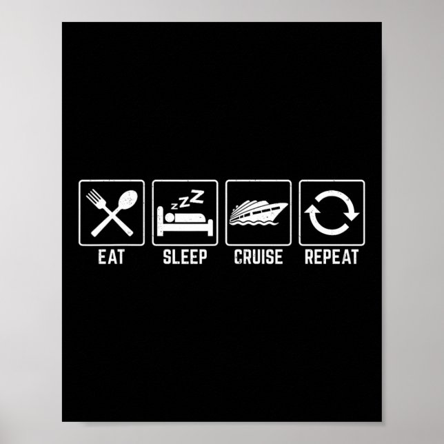 Poster Dîner Croisière Sleep Répéter Vacances Croisière F (Devant)