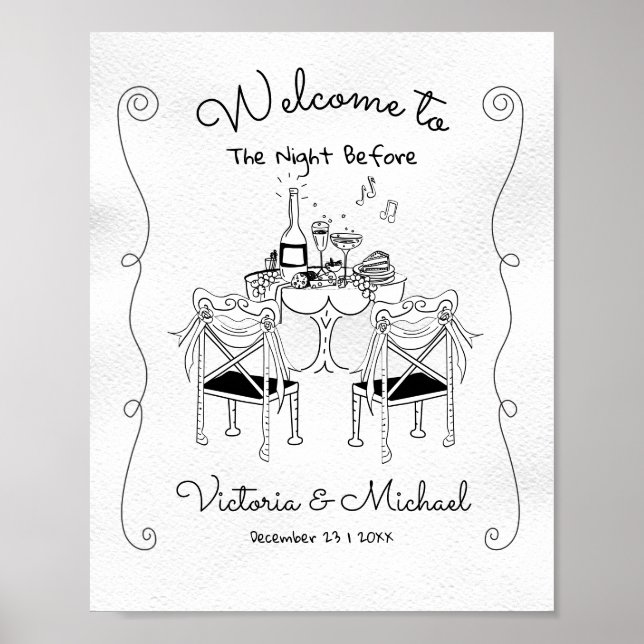Poster Dîner de répétition amusant pour les chaises de ta (Devant)