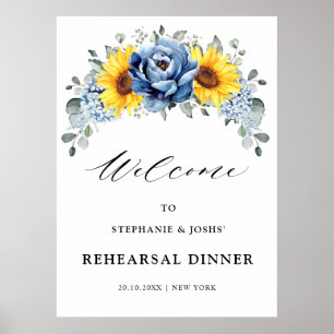 Poster Dîner de répétition de mariage au tournesol poussi