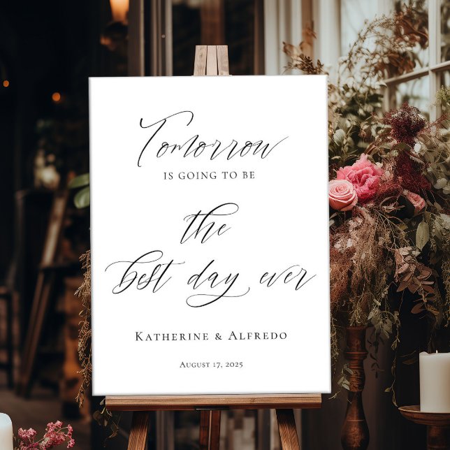 Poster Dîner de répétition moderne la nuit avant la bienv (Créateur téléchargé)