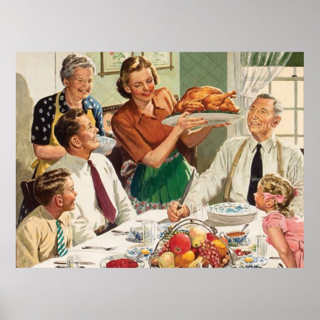Poster Dîner de Thanksgiving (Devant)
