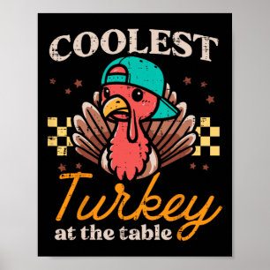 Poster Dîner de Thanksgiving Dinde la plus cool à table g