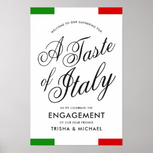 Poster Dîner sur le thème italien   Fête de fiançailles