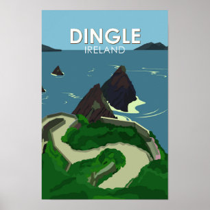 Poster Dingle Peninsula Irlande Voyage Vintage