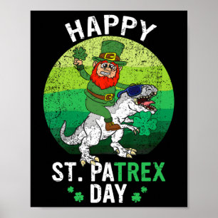 Poster Dino Jour de la Saint Patrick Chemise Enfants Jeun