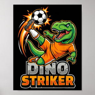Poster Dino Striker T-rex Coup de pied de football Dinosa