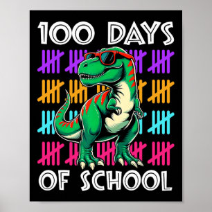 Poster Dinosaur 100 Jours D'Enseignant Garçons Étudiants 
