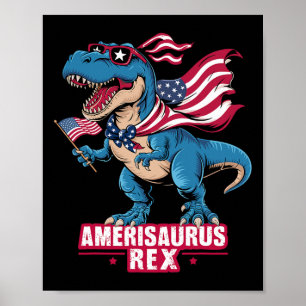 Poster Dinosaur 4 juillet Hommes Femmes Garçons Filles Am