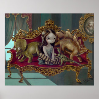 Poster Dinosaur Amis I lowbrow gothique imaginaire Imprim