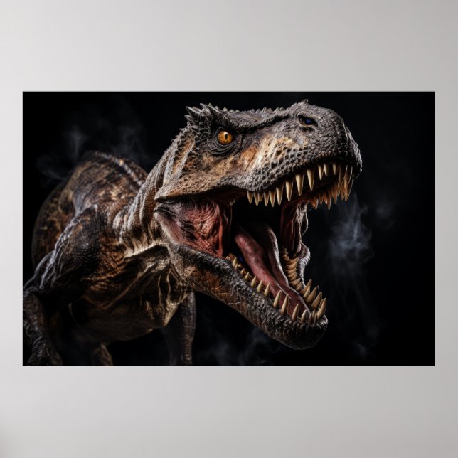 Poster Dinosaur animal sauvage Portrait Fierce Power (Devant)