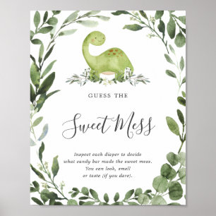 Poster Dinosaur Baby shower Devine Le Signe Doux Mess