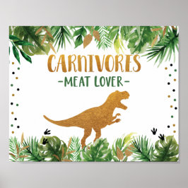 Poster Dinosaur Carnivores Panneau de la table d'alimenta
