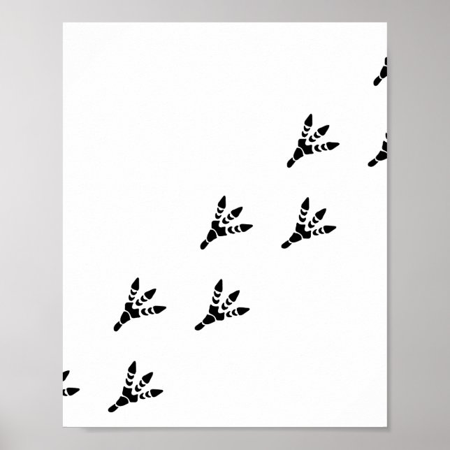 Poster Dinosaur Empreinte isolée (Devant)