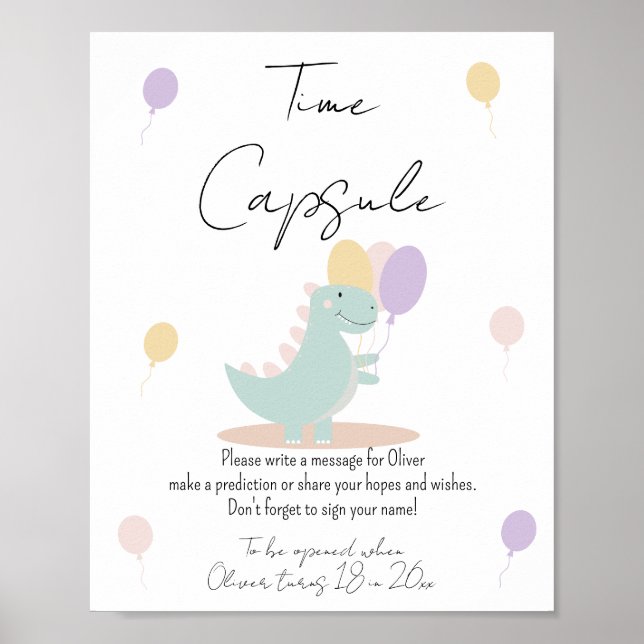 Poster Dinosaur Fille rose Anniversaire heure de fête Cap (Devant)