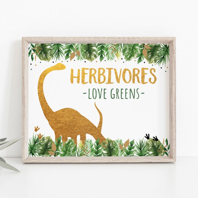 Poster Dinosaur Herbivores Panneau de la table d'alimenta (Créateur téléchargé)