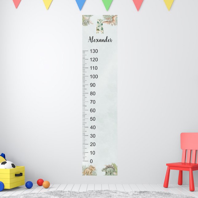 Poster Dinosaur Personalized Name Monogram A Growth Chart (Créateur téléchargé)