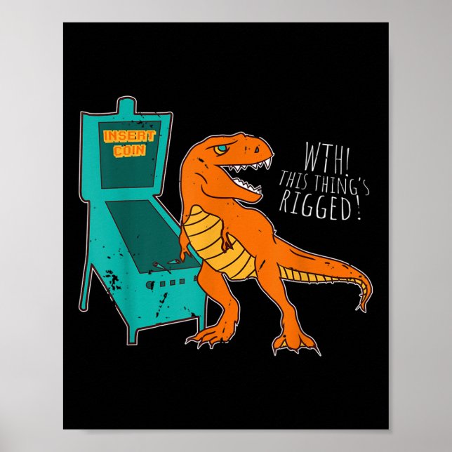 Poster Dinosaur Pinball Wizard Arcade Machine Player Pict (Devant)