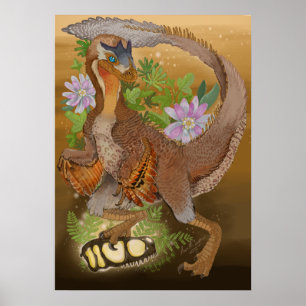 Poster Dinosaur Raptor Jungle Art