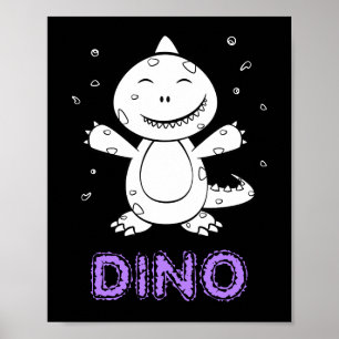 Poster Dinosaur - Sketched Art Animal in Black & White