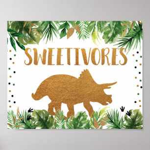 Poster Dinosaur Sweetivores Panneau de la table d'aliment