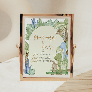 Poster Dinosaur vert Baby shower Maman Osa Bar