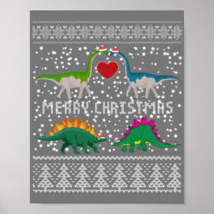 Poster Dinosaur Vilain Sweat de Noël Drôle cadeau de Noël