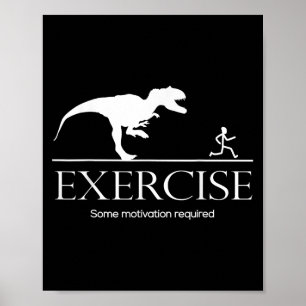 Poster Dinosaur Workout Fun Gifts Store Co. Exercise Moti