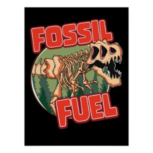 Poster Dinosaure "Combustible fossile"