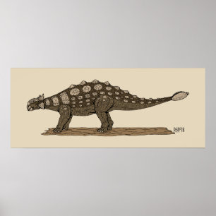 Poster Dinosaure crétacé Ankylosaurus