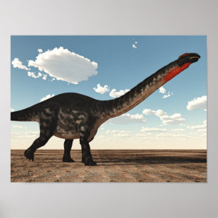 Poster Dinosaure d'Apatosaurus dans le désert - 3D