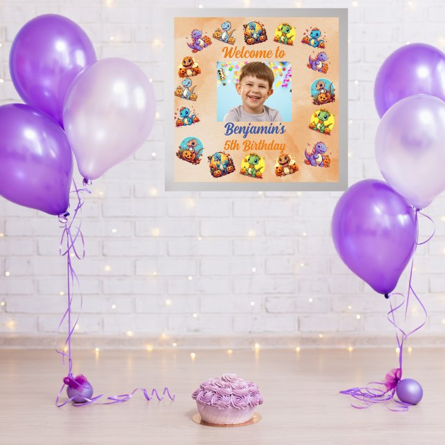 Poster Dinosaure de bébé éffrayant Thème Anniversaire de  (Créateur téléchargé)