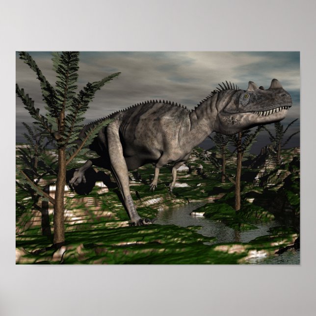 Poster Dinosaure de Ceratosaurus - rendu 3D (Devant)