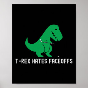 Poster Dinosaure de hockey T-rex drôle déteste les mises 