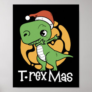 Poster dinosaure de Noël TRex Mas