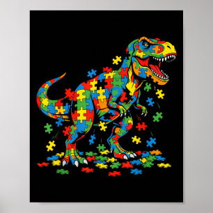 Poster Dinosaure de sensibilisation à l'autisme puzzle co