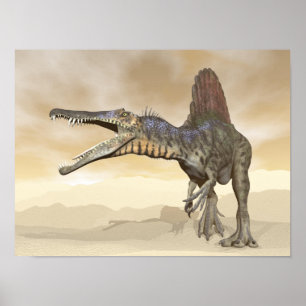Poster Dinosaure de Spinosaurus dans le désert - 3D