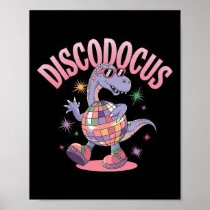 Poster Dinosaure Diplodocus Danse Disco Dino Drôle 70 D