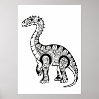 Dinosaure doodle croquis art.