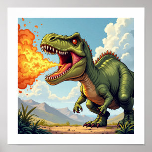 Poster Dinosaure en colère