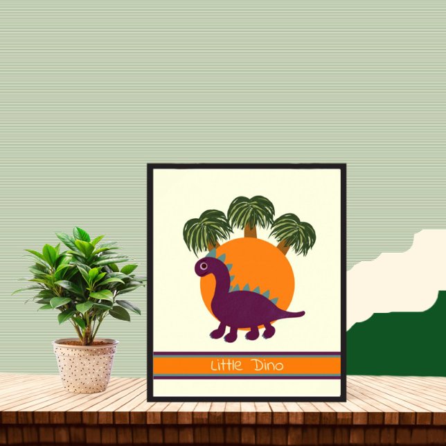 Poster Dinosaure et palmiers (Créateur téléchargé)