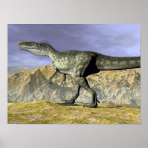 Dinosaure monolophosaurus dans le désert - rendu 3