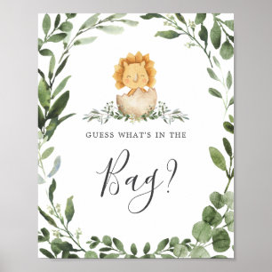 Poster Dinosaures Baby shower Devinez ce qu'il y a dans l