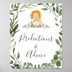 Poster Dinosaures Baby shower Prédictions et conseils