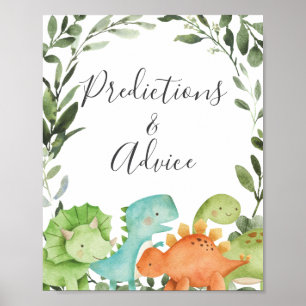 Poster Dinosaures Baby shower Prédictions et conseils
