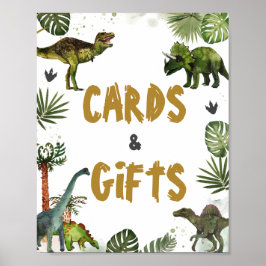 Poster Dinosaures Jurassique Anniversaire Cartes et Cadea