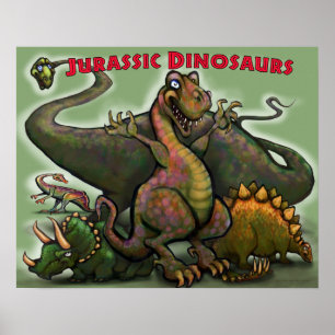 Poster Dinosaures jurassiques